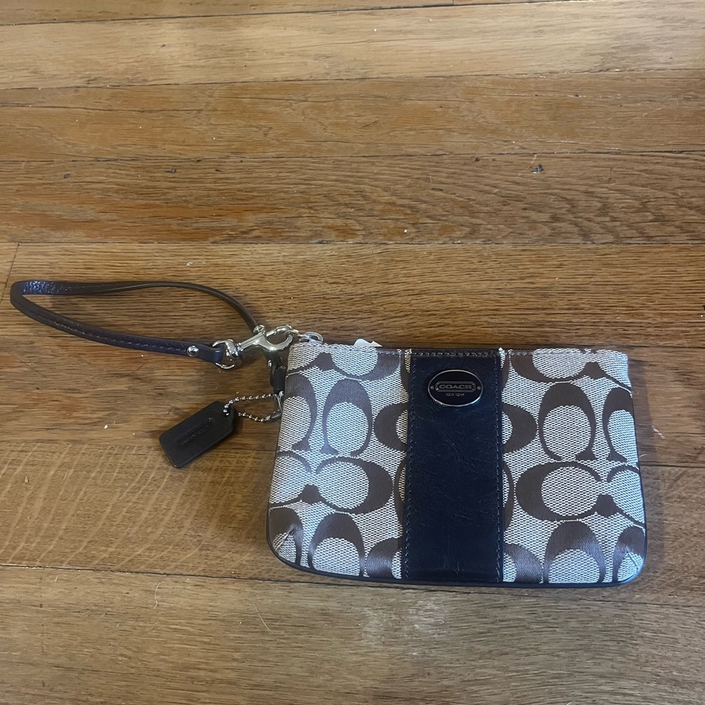 NEW WITH TAGS AND BOX Coach Brown and Black Wristlet